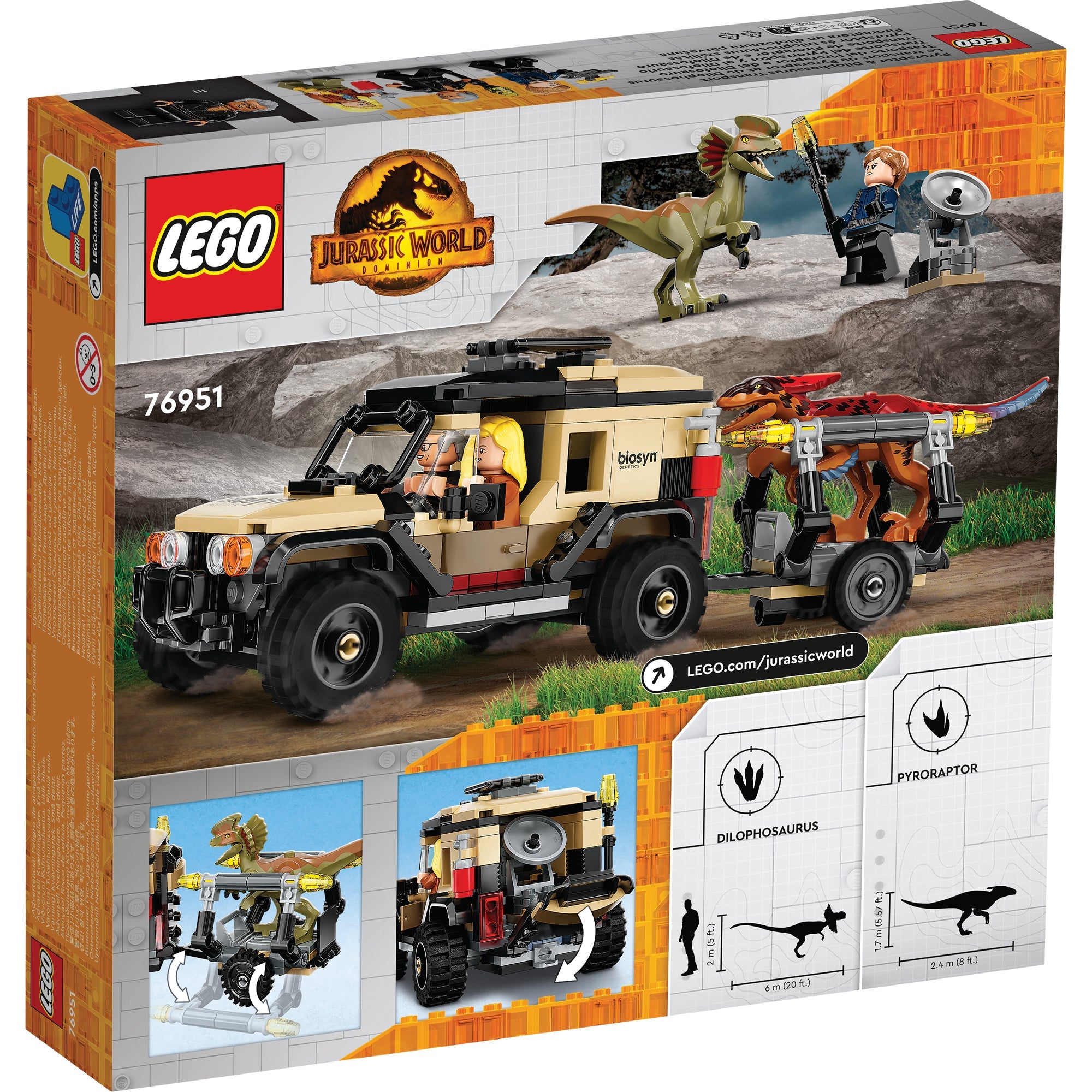 Jurassic World Pyroraptor & Dilophosaurus Transport