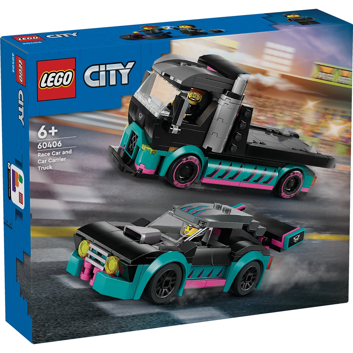 City Race Car and Car Carrier Truck