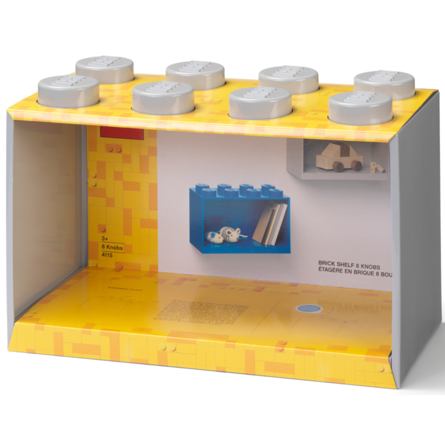 8-Stud Brick Shelf - Medium Stone Grey