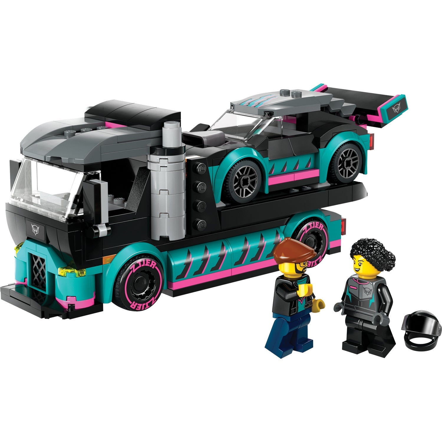 City Race Car and Car Carrier Truck