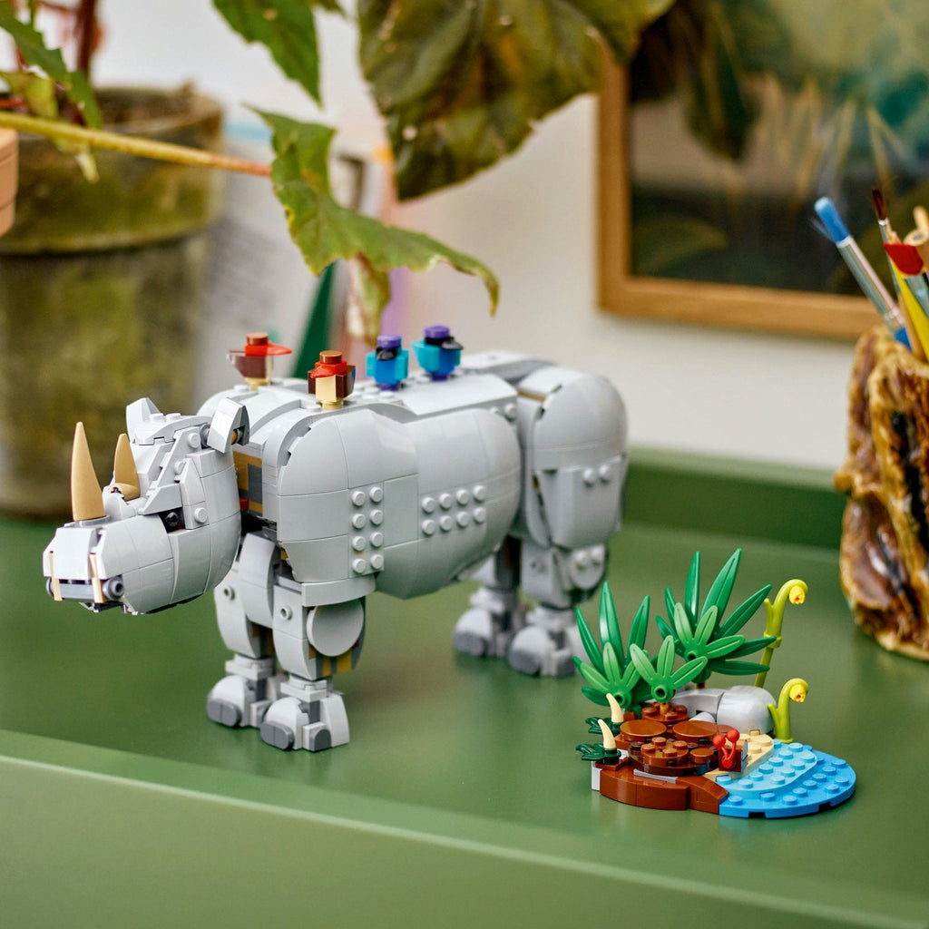 Creator 3-in-1 Wild Animals: Majestic Rhino with Birds