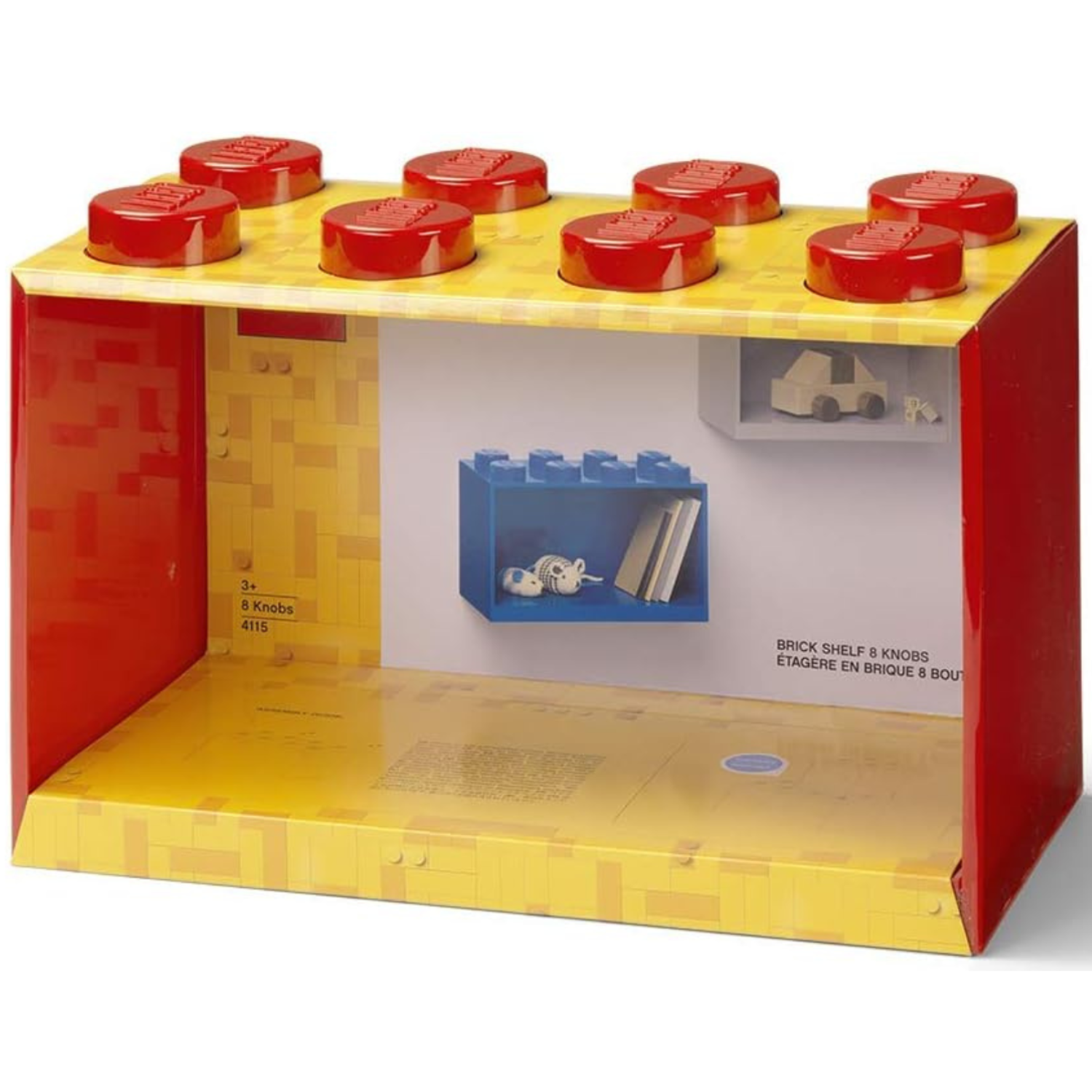 8-Stud Brick Shelf - Bright Red