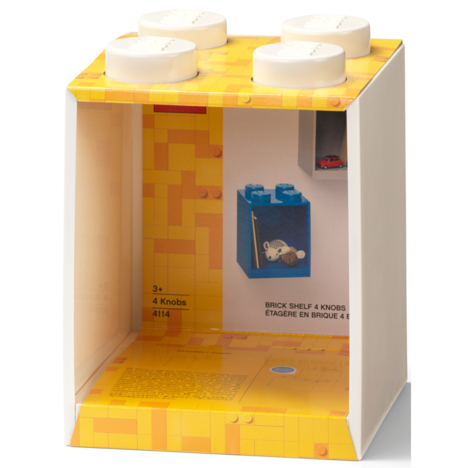 4-Stud Brick Shelf - White