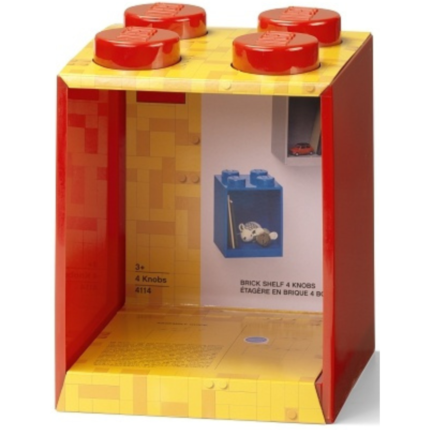 4-Stud Brick Shelf - Bright Red