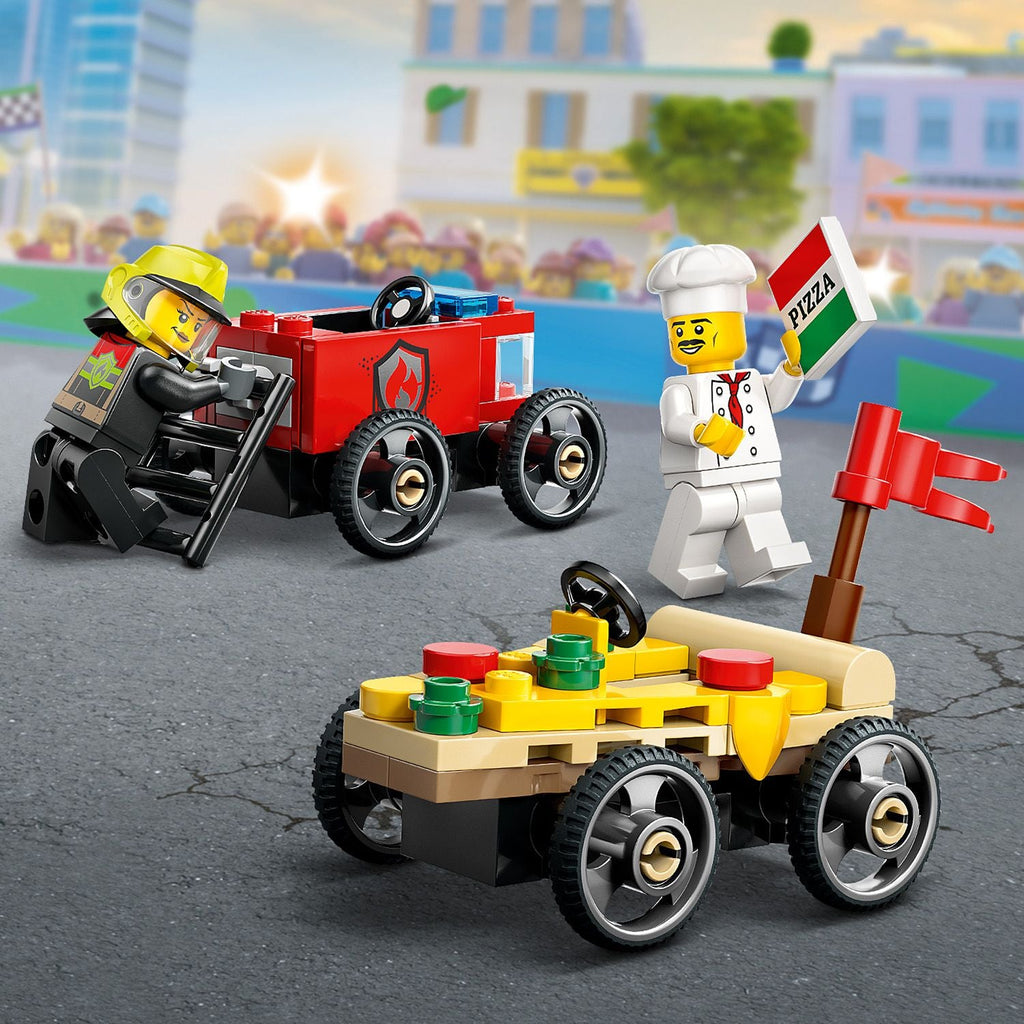 City Pizza vs. Fire Truck Race Car Pack
