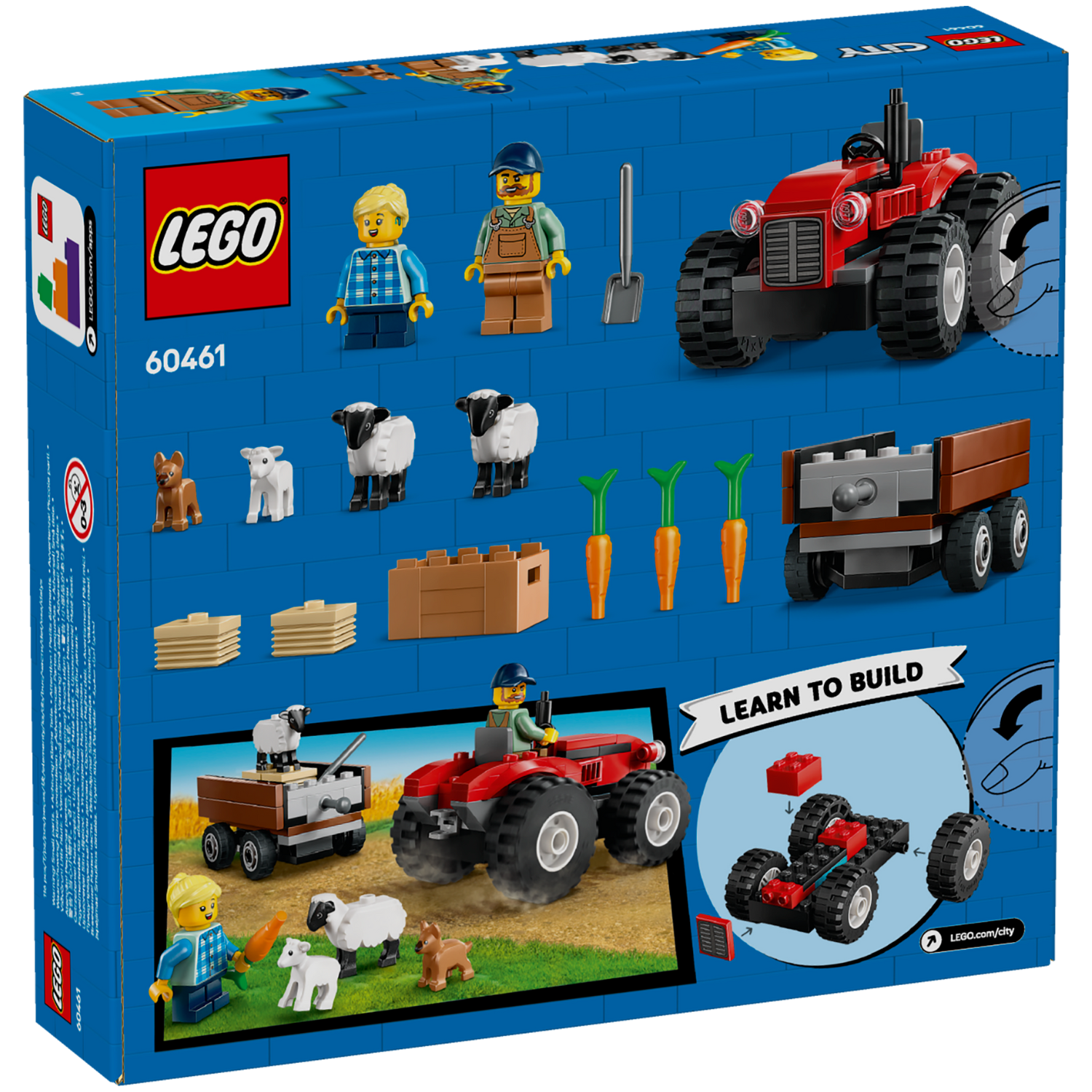 City Red Farm Tractor with Trailer & Sheep