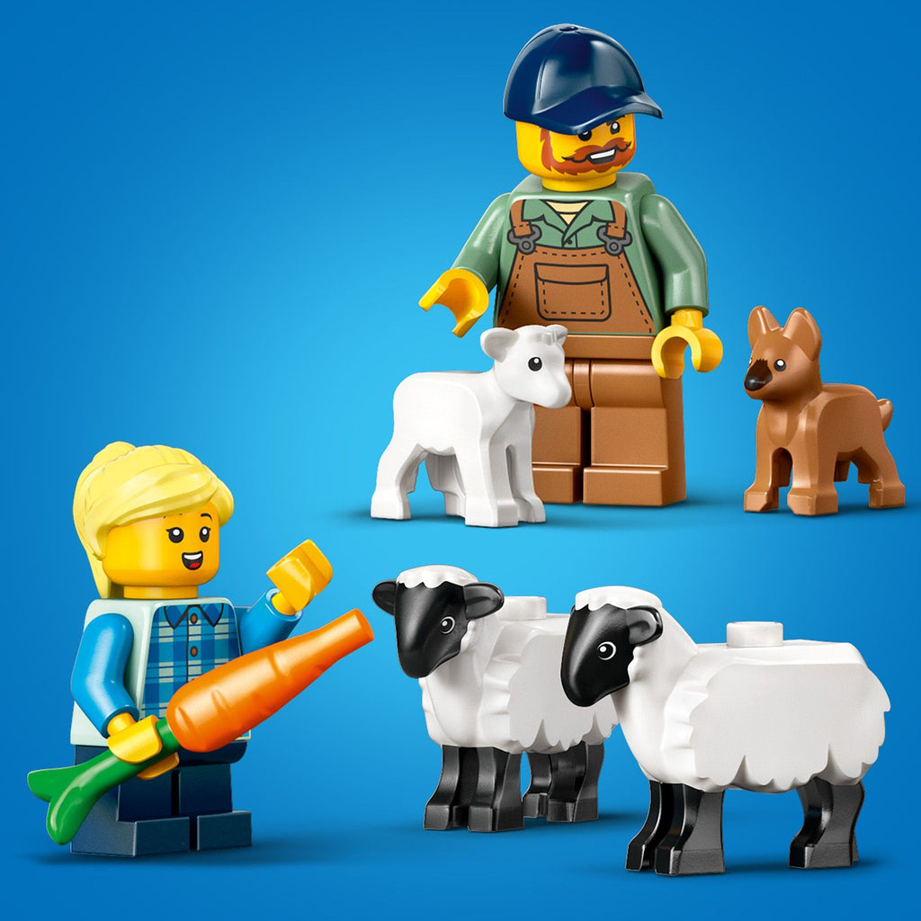 City Red Farm Tractor with Trailer & Sheep