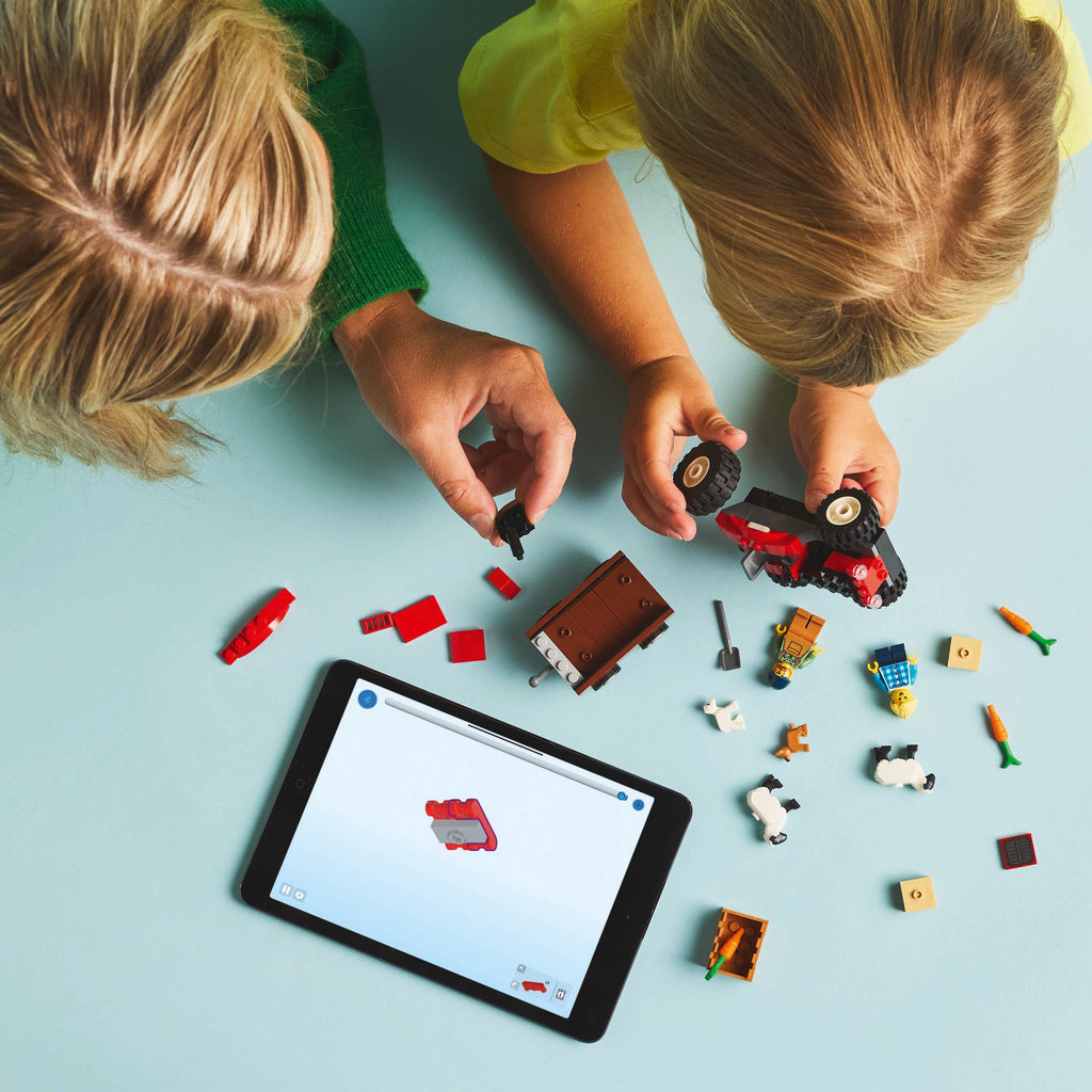 City Red Farm Tractor with Trailer & Sheep